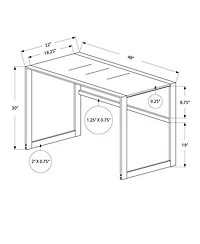 Rustic Wood Computer Desk with Open Storage and Cable Management