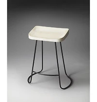 Wood and Iron Backless Counter Height Bar Chair