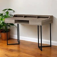 Sleek Writing Table with Storage Drawers for Study or Workspace
