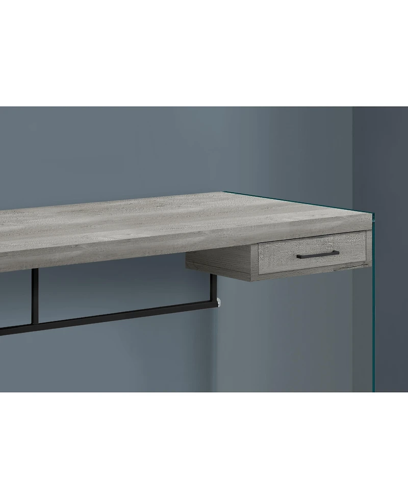 24" Grey and Clear Computer Desk