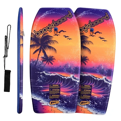 37" Body Board with Wrist Leash Fiberclad Cover Phuzion Core Crescent Tail