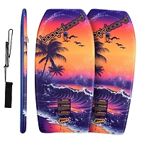 37" Body Board with Wrist Leash Fiberclad Cover Phuzion Core Crescent Tail