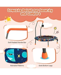 36 Inch Mini Trampoline with Colorful Led Lights and Bluetooth Speaker