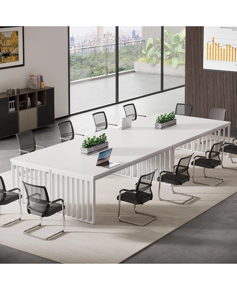 Tribesigns 6.5 ft Conference Table with Metal Legs for 4-6, Long Meeting Table for Negotiation Training Seminar