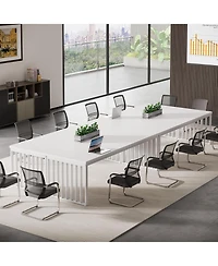 Tribesigns 6.5 ft Conference Table with Metal Legs for 4-6, Long Meeting Table for Negotiation Training Seminar