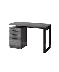 24" Grey and Black Computer Desk With Three Drawers