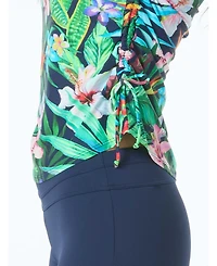 Beach House Sport Emerge Long Sleeve Ruched Zip Front One Piece Swimsuit
