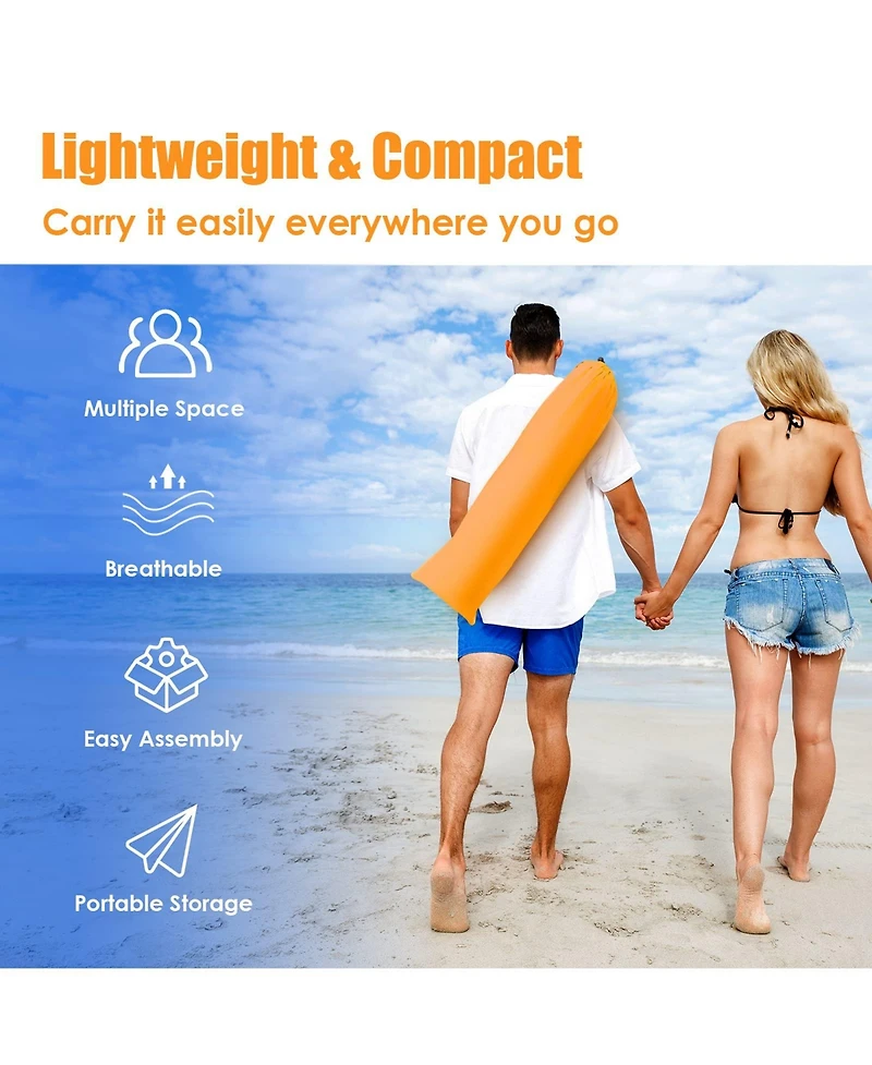 3-4 Person Easy Pop Up Beach Tent Upf 50+ Portable Sun Shelter