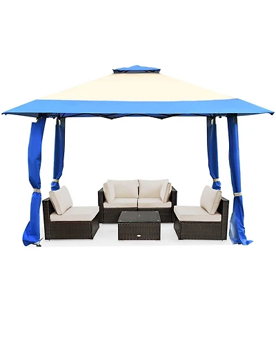 13 x Feet Pop Up Gazebo Tent with Carry Bag for Patio Garden