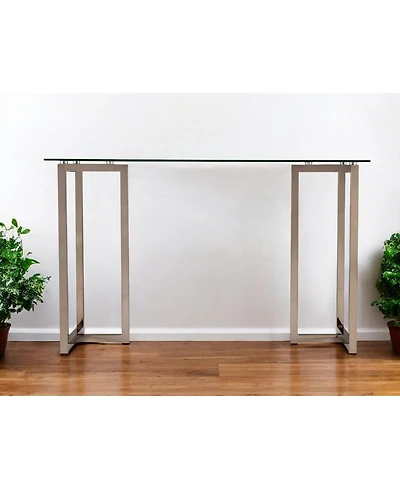 48" Clear and Champagne Glass Writing Desk