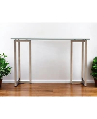 48" Clear and Champagne Glass Writing Desk