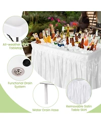 4 Feet Plastic Party Ice Folding Table with Matching Skirt