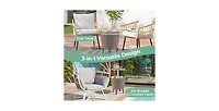 10 Gallon Cooler Bar Table Outdoor Coffee Table Ice Bucket with Telescopic Tabletop for Beer and Wine