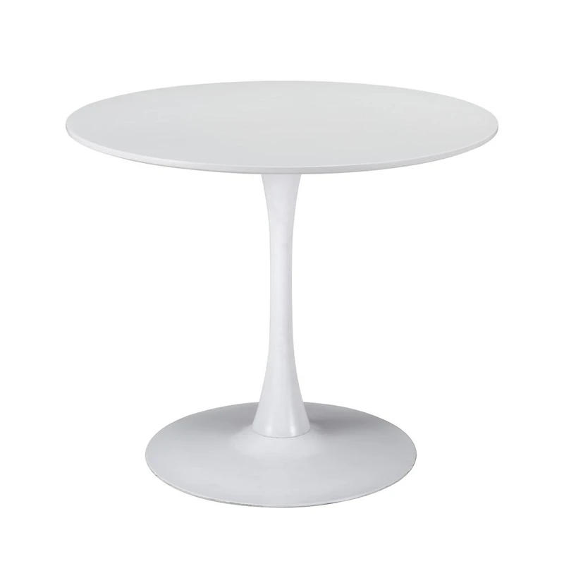35" Steel Base Dining Table – Sturdy Pedestal Design for Home, Bistro, or Office Use