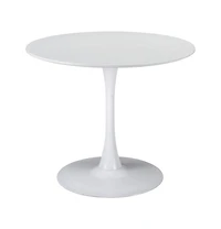 35" Steel Base Dining Table – Sturdy Pedestal Design for Home, Bistro, or Office Use