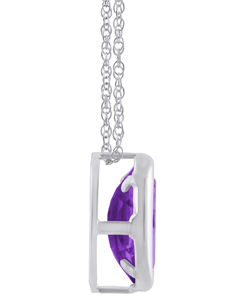 Pink Topaz Oval Solitaire 18" Pendant Necklace 10k Gold (Also Additional Gemstones)