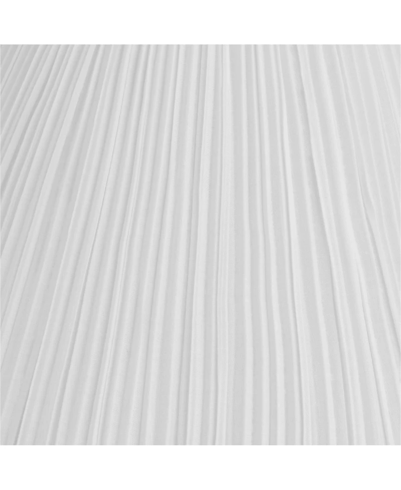 Springcrest White Mushroom Pleated Medium Lamp Shade 6" Top x 14" Bottom x 8" Slant (Spider) Replacement with Harp and Finial