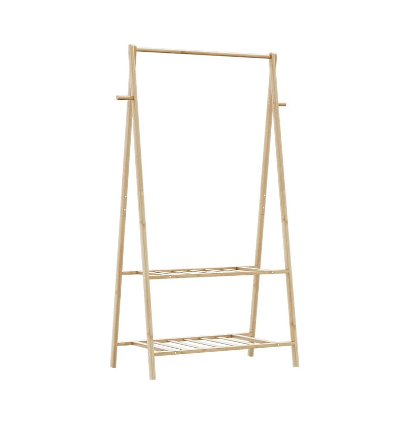 Clothes Rack with Shelves 37.8"x17.9"x59.3" Bamboo