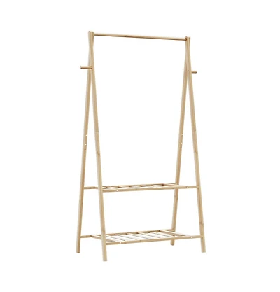 Clothes Rack with Shelves 37.8"x17.9"x59.3" Bamboo