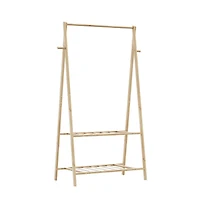 Clothes Rack with Shelves 37.8"x17.9"x59.3" Bamboo