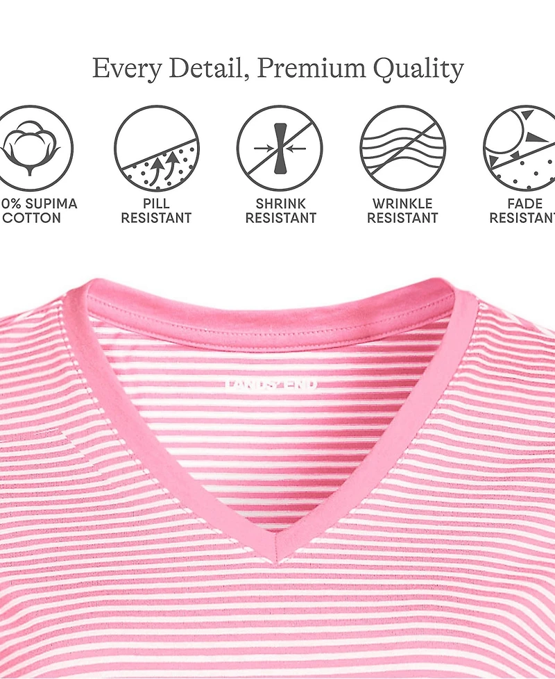 Lands' End Plus Relaxed Supima Cotton V-Neck T-Shirt