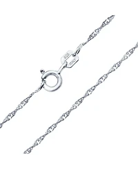 Bling Jewelry Set of 2 Thin 1.5MM Sterling Silver Singapore Rope Chain Necklace Made in Italy & Inch
