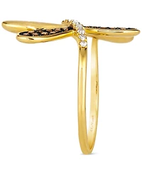 Le Vian Chocolate Diamond & Nude Diamond Dragonfly Ring (1/3 ct. t.w.) in 14k Gold