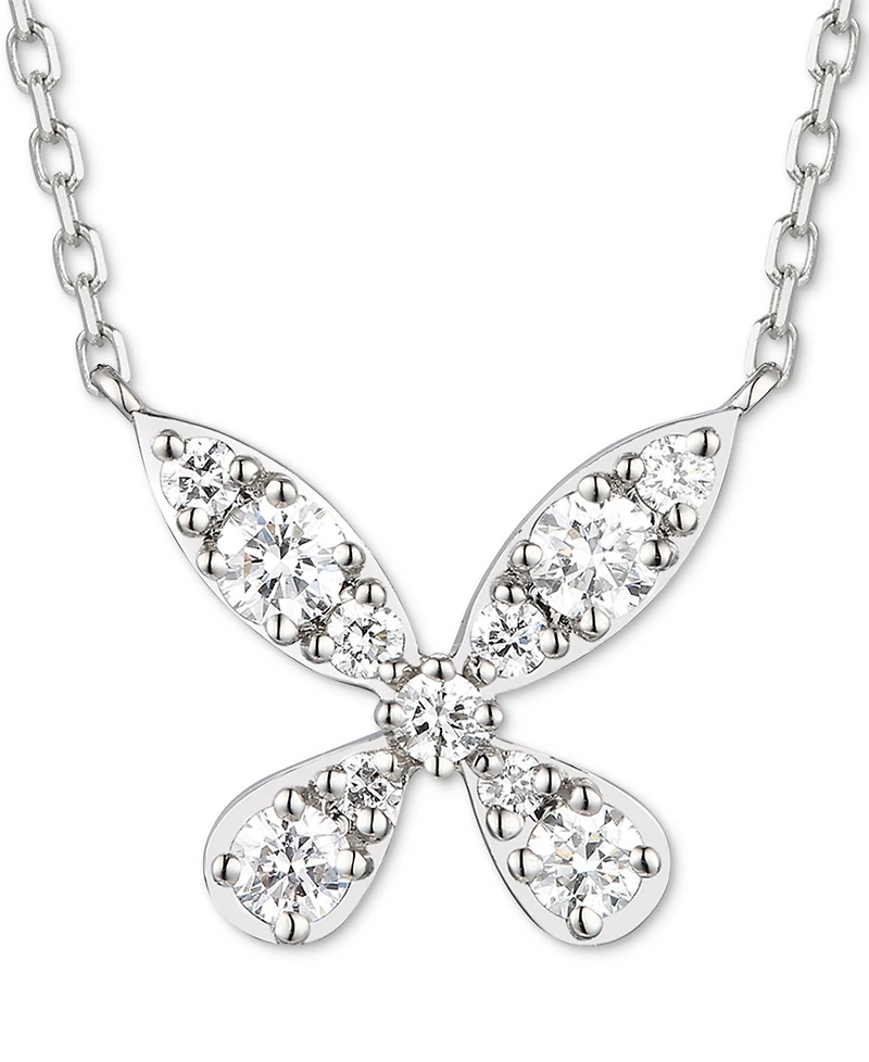 Le Vian Vanilla Diamond Butterfly Inspired Cluster 19" Pendant Necklace (1/3 ct. t.w.) in Platinum