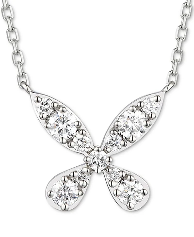 Le Vian Vanilla Diamond Butterfly Inspired Cluster 19" Pendant Necklace (1/3 ct. t.w.) in Platinum