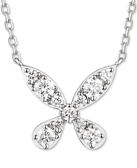 Le Vian Vanilla Diamond Butterfly Inspired Cluster 19" Pendant Necklace (1/3 ct. t.w.) in Platinum