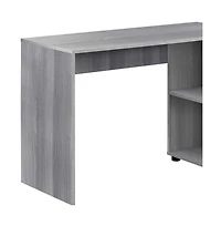 Modern 34" L-Shape Grey Desk Space-Saving Home Office Desk with Storage Drawers