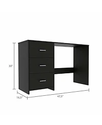 Contemporary Computer Desk with Three Drawers for Office Organization