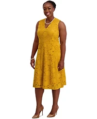 Kasper Women's Sleeveless Lace Fit & Flare Dress, Regular Plus Sizes