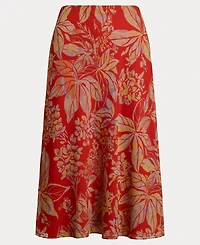 Lauren Ralph Women's Floral Crinkle Georgette Midi Skirt
