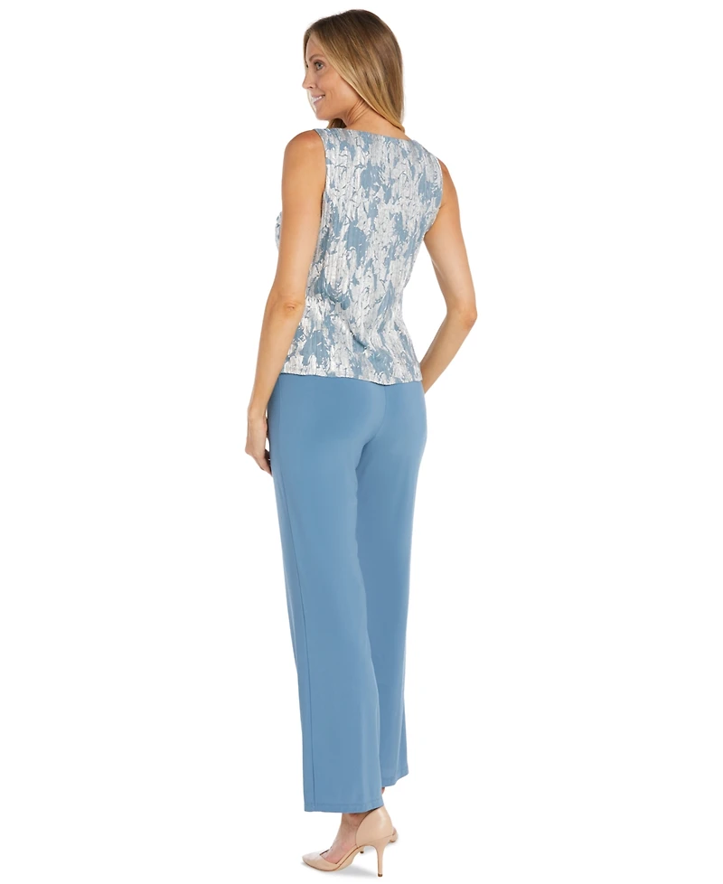 R & M Richards Petite Metallic Swing Jacket, Tank and Pants 3-Pc. Set