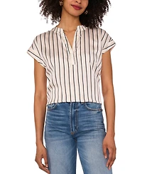 Vince Camuto Women's Striped Split-Neck Blouse