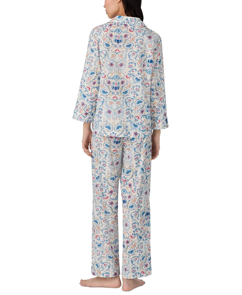Lauren Ralph Women's 3/4-Sleeve Ankle Pajama Set