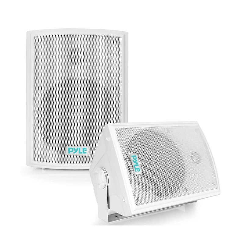 Pyle PDWR63 6.5" Indoor/Outdoor Waterproof Wall Mount Speakers - 350W, White, Pair