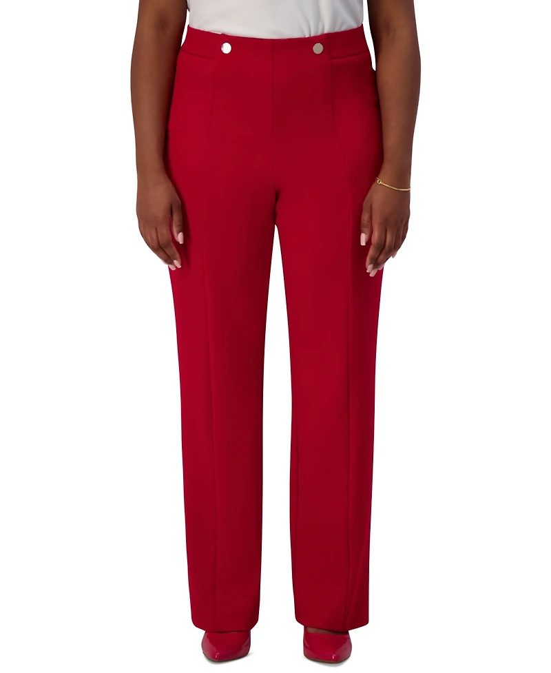 Kasper High-Rise Pull-On Rivet Pants, Regular & Plus
