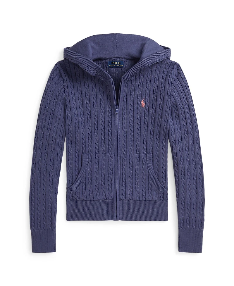 Polo Ralph Lauren Big Girls Mini Cable Full-Zip Hoodie
