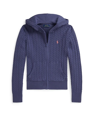 Polo Ralph Lauren Big Girls Mini Cable Full-Zip Hoodie
