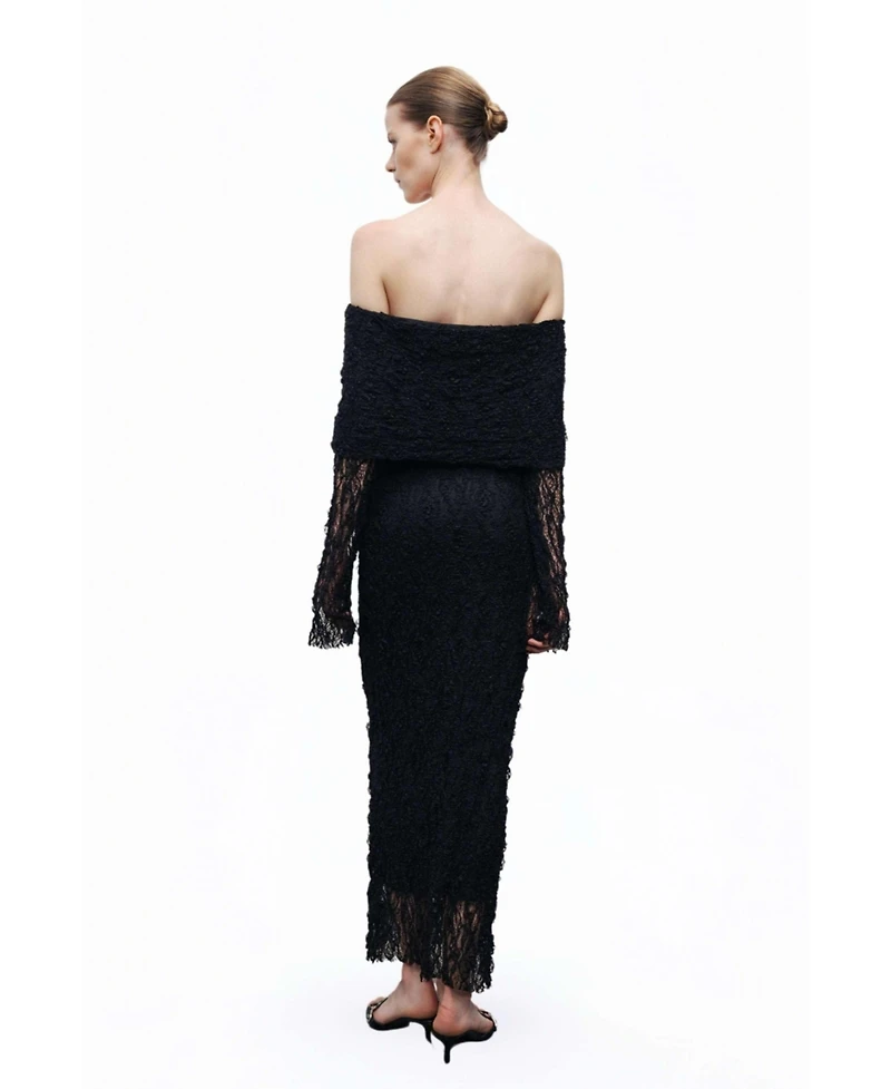 Nocturne Women's Off-The Shoulder Lace Maxi Dress
