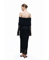 Nocturne Women's Off-The Shoulder Lace Maxi Dress