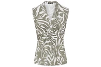 Olsen Women's Gathered Front Tropic Print Shell