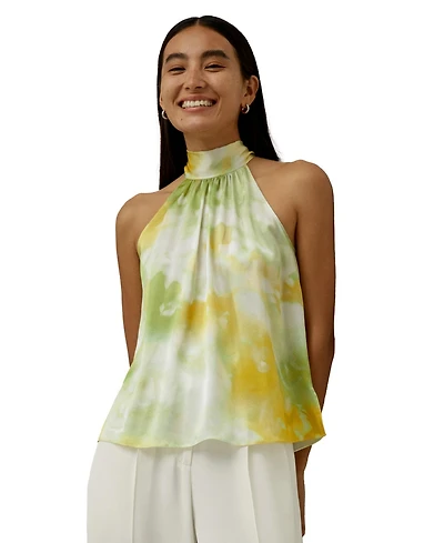 Lilysilk Women's Print Silk Charmeuse Halter Neck Top