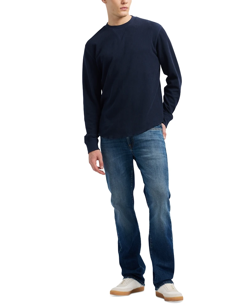 Men's Kaleb Long Sleeve Crewneck Textured T-Shirt