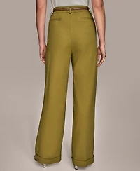 Donna Karan New York Women's Linen-Blend Wide-Leg Pants