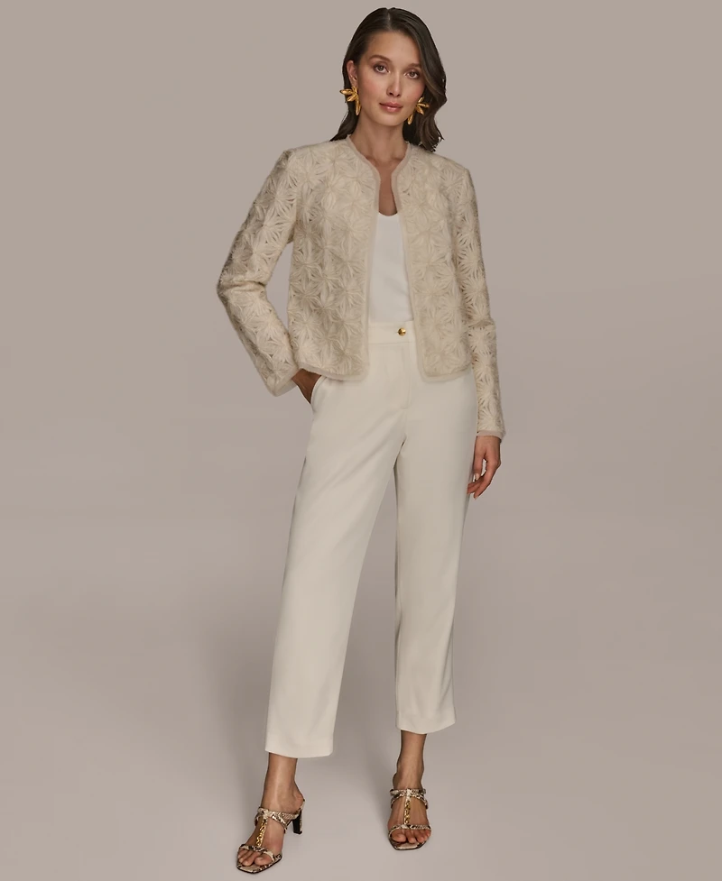 Donna Karan New York Women's Collarless Rosette Jacket