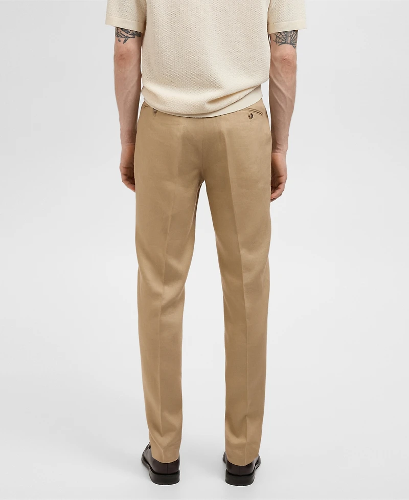 Mango Men's Linen Slim-Fit Suit Pants