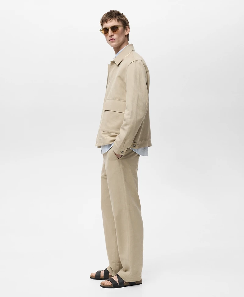 Mango Men's Regular-Fit Linen Pants